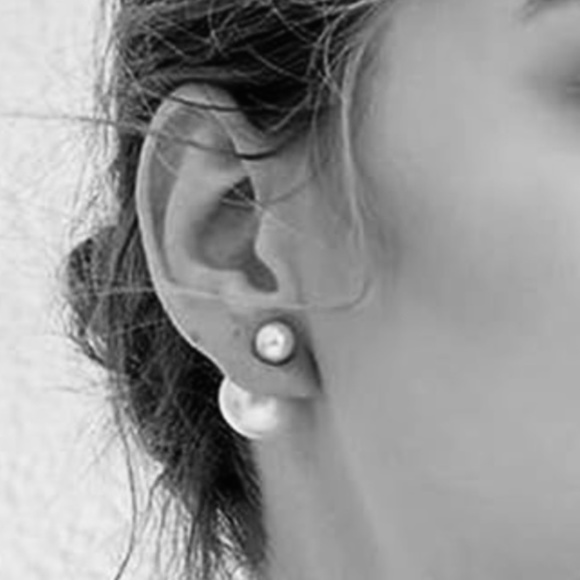 Sterling Silver Double-Ended Pearl Ball Earrings - Picture 5 of 5